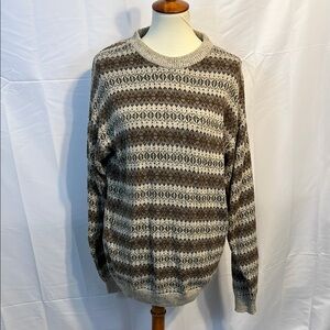 Neutral Brown Patterned Sweater